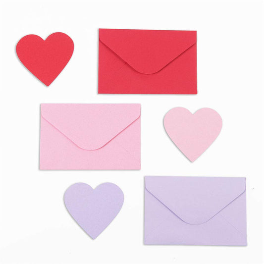Bubbley 48-Pack Blank Heart Shaped Cutout DIY Greeting Cards for Valentine's Day and Anniversary, Envelopes Included, 3 Colors, 4 x 6 Inches