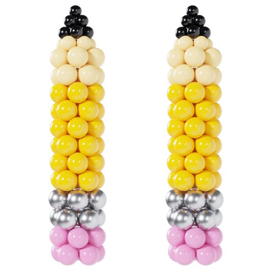 PartyXpress 192PCS Pencil Balloon Arch Garland Kit for Back to School Garland, Welcome Back Party Supplies Decor, First Day of Kindergarten Decorations, Teacher Graduation Party