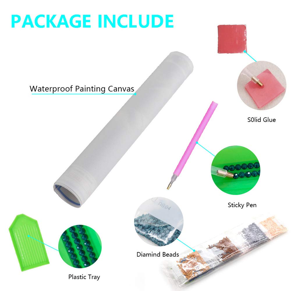 MMAHD 5D DIY Diamond Art Painting Kits, Cartoon Skull Round Full Drill Diamond Art Crafts Home Wall Decoration 15.8 x 15.8inch