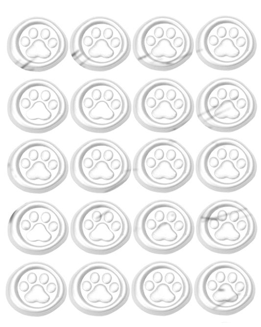 White Paw Wax Seal Stickers-40PCS Bulk Self-Adhesive Vintage Sealing Stickers for Envelopes, Letter, Invitations, Gift Wrapping, Scrapbooking – Cute Animal Footprint Design(White)
