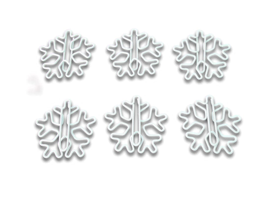 Snowflake Shaped Paper Clips (100 Count) in Tin – White Decorative Clips for Office, Desk Organization & Gifts – Butler in the Home