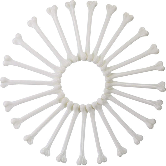 Zonon 24 Pcs Plastic Bones Halloween Mini Plastic Skeleton Bones White Halloween Simulative Human Costume Bone for Party Favor Decoration Supplies Accessories