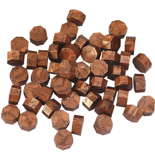 600 Pcs Sealing Wax Beads Wax Seal Stamp Beads Octagon Wax Sealing Beads for Cards Envelopes Invitations Light Brown