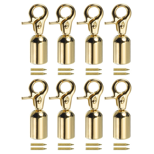 uxcell Cord End Cap, 13mm(0.51") Barrel End Cap Terminators Cord Finding for Tassel Bag Strap DIY Making, 8Pcs Gold(53x25mm)