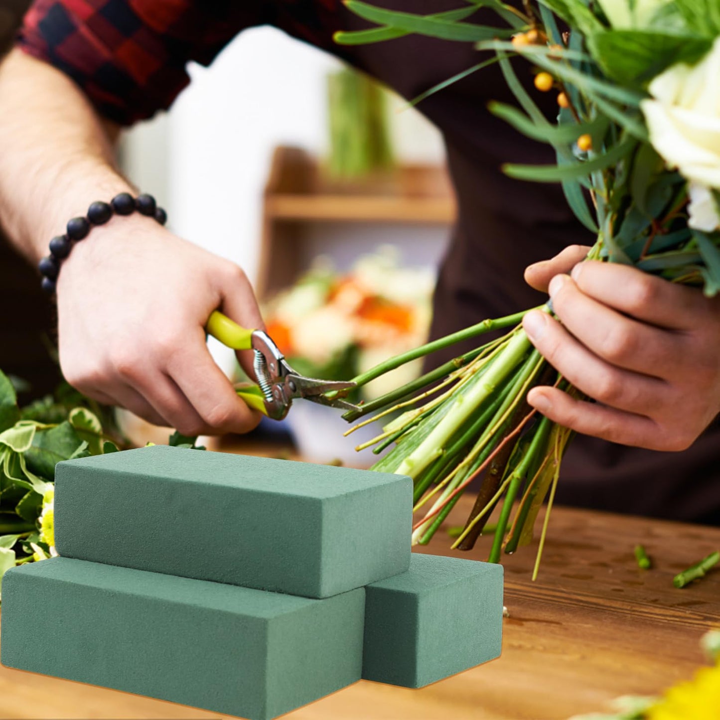 CCINEE 8 Pcs Floral Foam Bricks,Mini Florist Flower Foam Green Blocks Supplies for Fresh and Artificial Flower Arrangements Crafts DIY