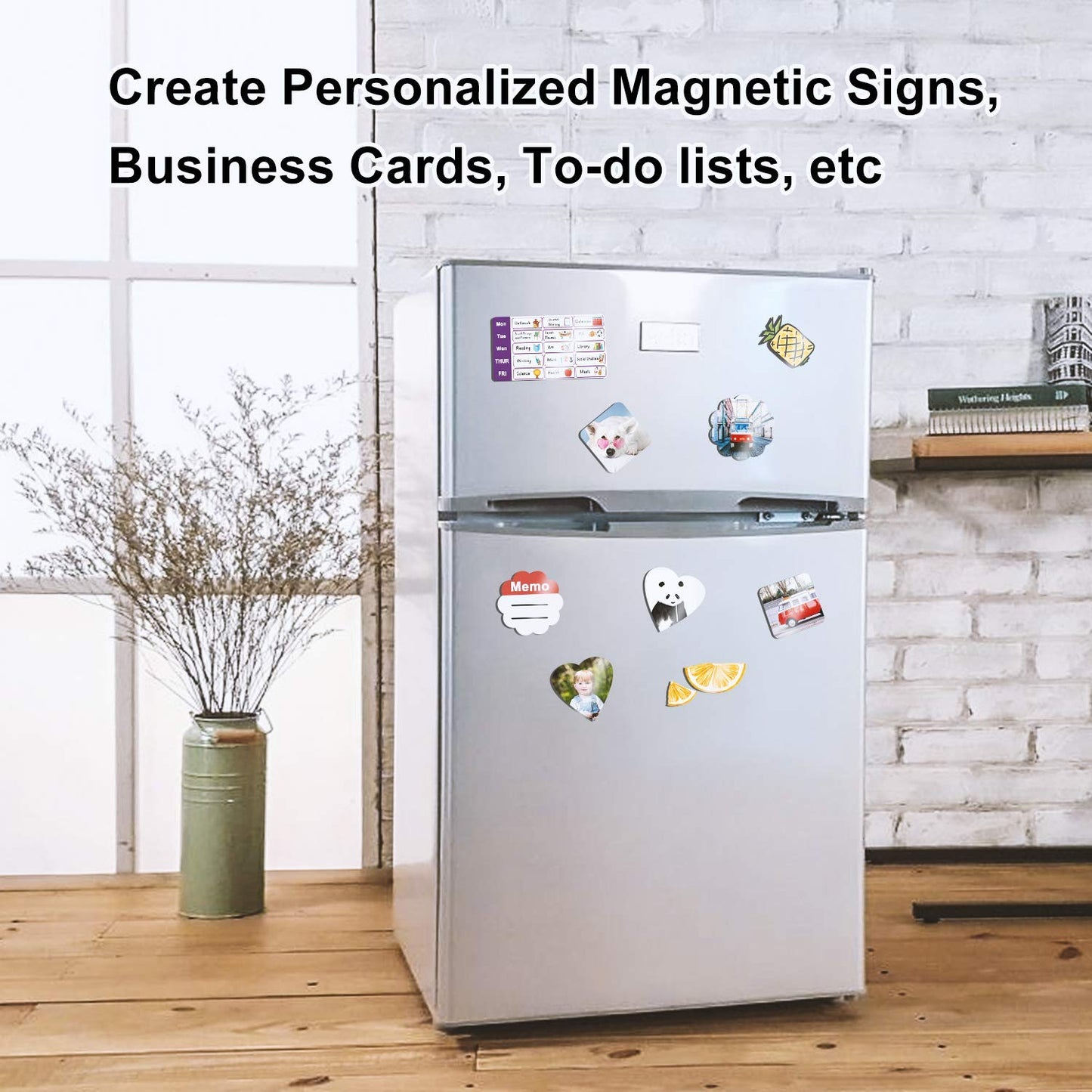 Stone City Printable Magnetic Sheets Make Refrigerator Photo Magnet Glossy Print Paper 12mil Thickness for Inkjet Printers 8.5x 11 Inches 12 Sheets