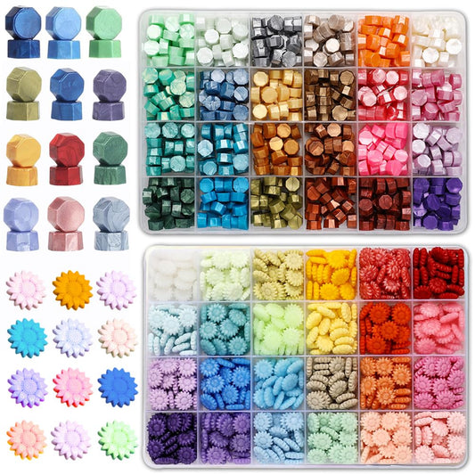 VSECUON Metallic and Rainbow Color Wax Seal Beads for Wax Stamp Seals,Assorted Sealing Beads Ideal for Envelopes, Letters, Wedding Invitations & Wine Bottles -Style R