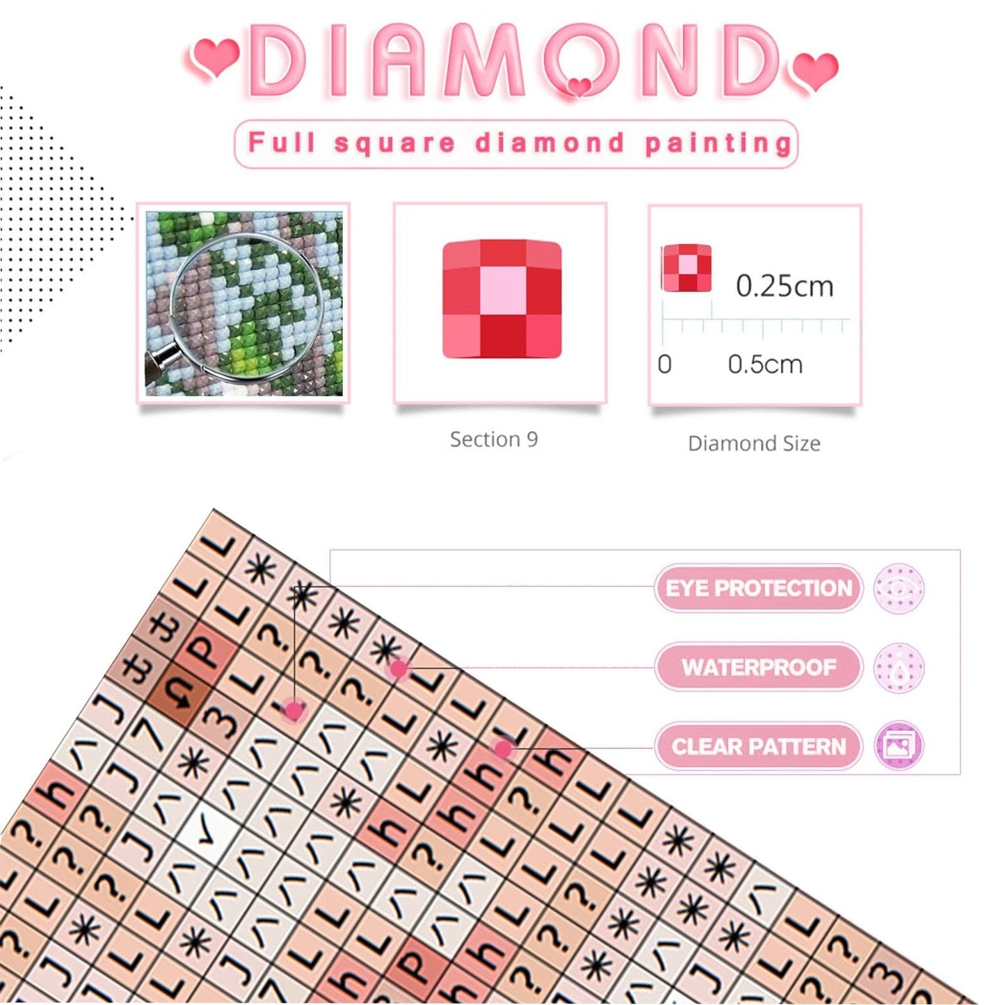 YALKIN Square 5D Diamond Painting Kits for Adults, Castle Large Diamond Art Kits Full Drill Diamond Painting Kit for Adult Beginners, DIY Crystal Picture Art for Home Wall Decor 40x70CM/15.8x27.6in