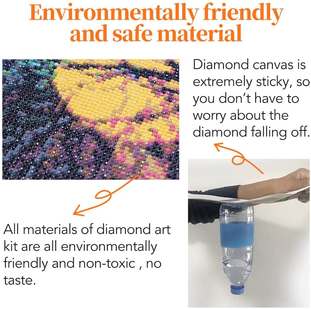 WHYCJXWL 5D Diamond Art Kits for Adults and Kids, Full Drill Round Rhinestone Diamonds, Diamond Art (12X16 Inch)