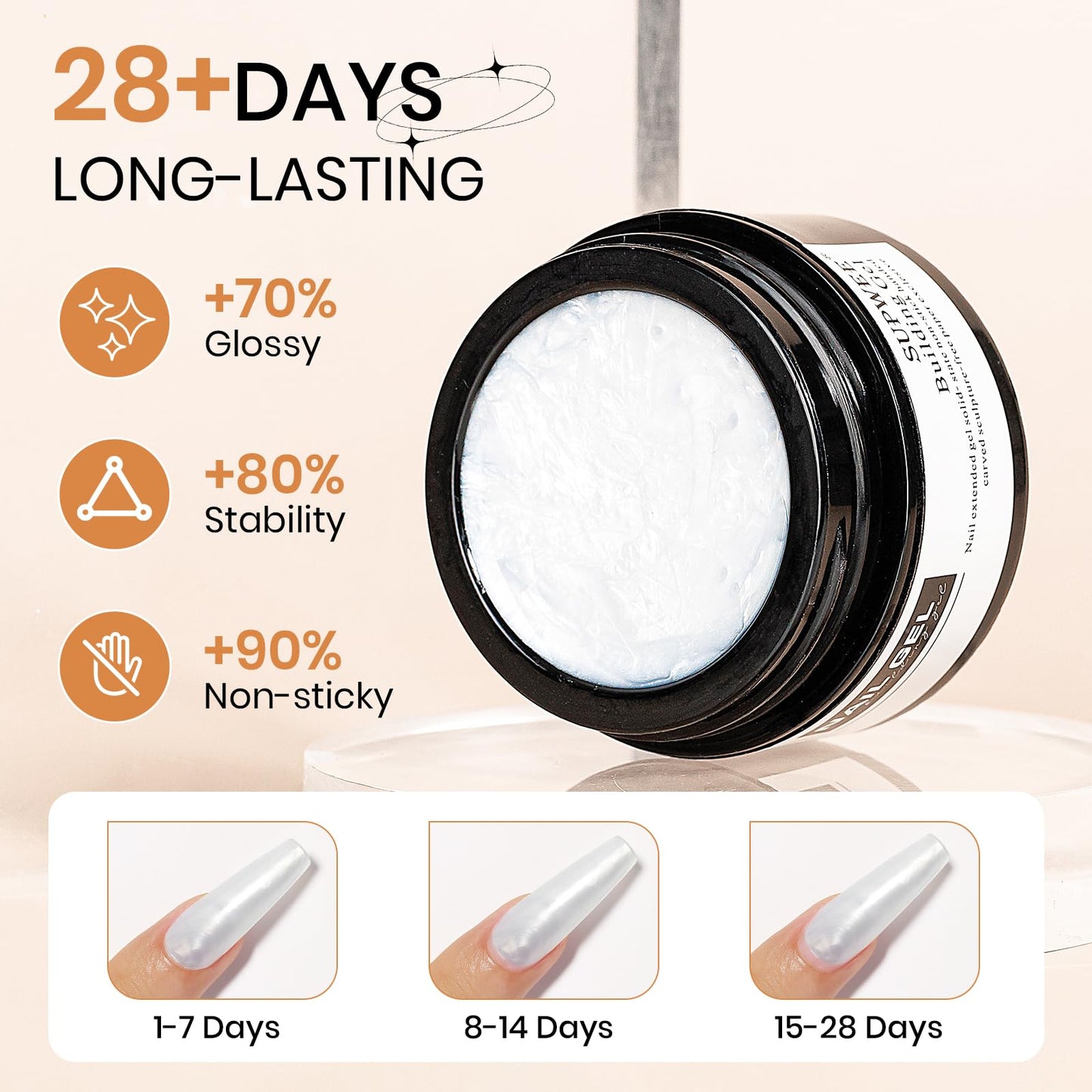 SUPWEE 3d Gel Nail Art Sculpture Non Stick Hand Molding Gel for Nails Multifunctional Solid Builder Gels for Extension Carving Sculpting Beauty Charms for Beignner and Salon DIY