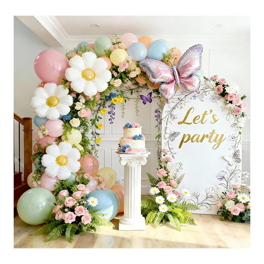 Daisy Balloon Arch Kit, 172Pcs Spring Summer Daisy Theme Party Balloon Decorations for Birthday Wedding, Graduation Ceremony, Outdoor Garden Decor, Mother's Day Holiday Decoration