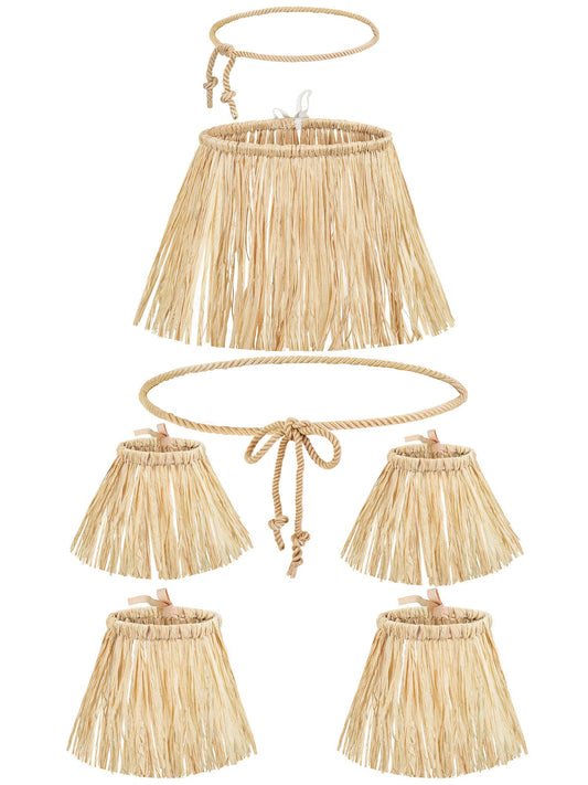Jetec 7 Pieces Scarecrow Straw Kit 5 Raffia Material Scarecrow Costume Accessories Decoration Raffia Neck Arm and Ankle Ties and 2 Cotton Cord Ties for Party Accessory Halloween Decoration