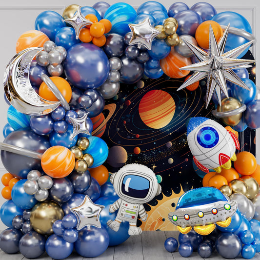 ALL-IN-1 Space Balloon Arch Kit with BONUS Specialty Foil Balloons for Outer Space Party Decorations - Galaxy Balloons for Galaxy Party Decorations, Astrobot, Astronaut Birthday Decorations