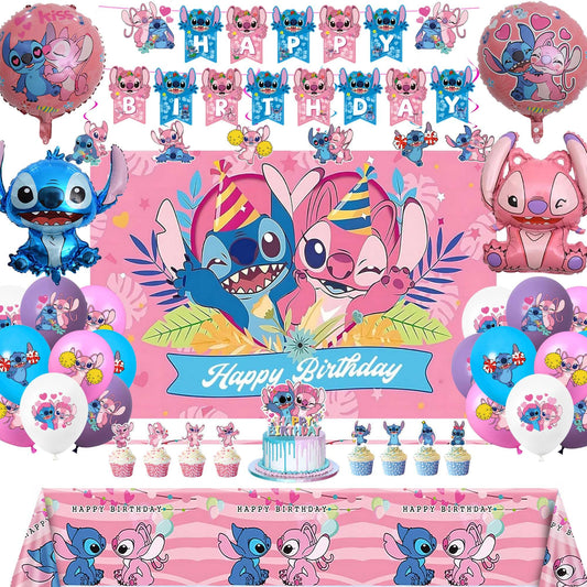 Pink Birthday Party Decorations Kit, Includes Happy Birthday Banner, Foil Balloons, Tablecloth, Backdrop, for Adult Themed Party Supplies